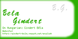 bela gindert business card
